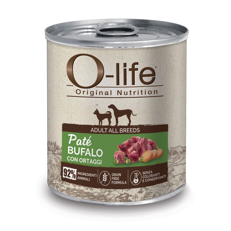 O-life Adult All Breeds Pat&eacute; Bufalo con Ortaggi 400g