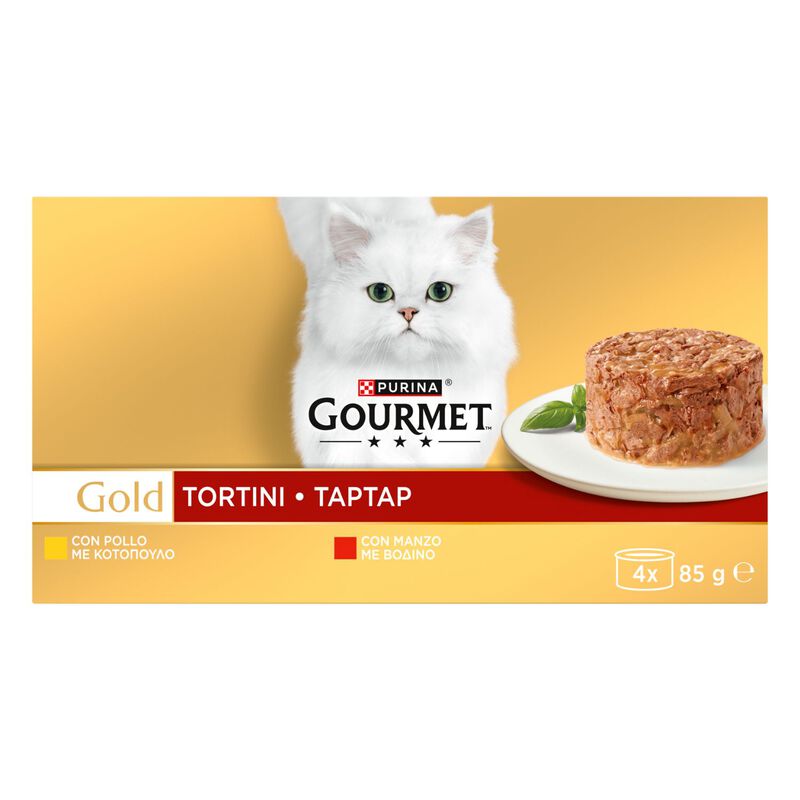 Gourmet Gold Cat Multipack con Tortini al Manzo e Pollo 4 pz x 85gr