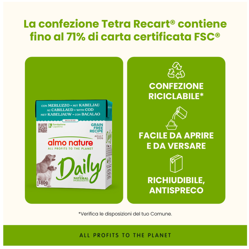 Almo Nature Daily Dog Adult con merluzzo 380gr