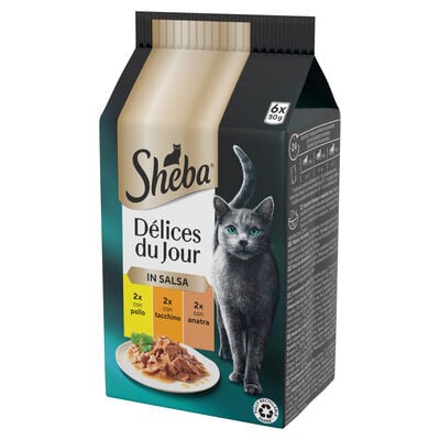 Sheba Cat Delice du Jour Pollo con Tacchino e Anatra in Salsa 6 pz x 50 gr