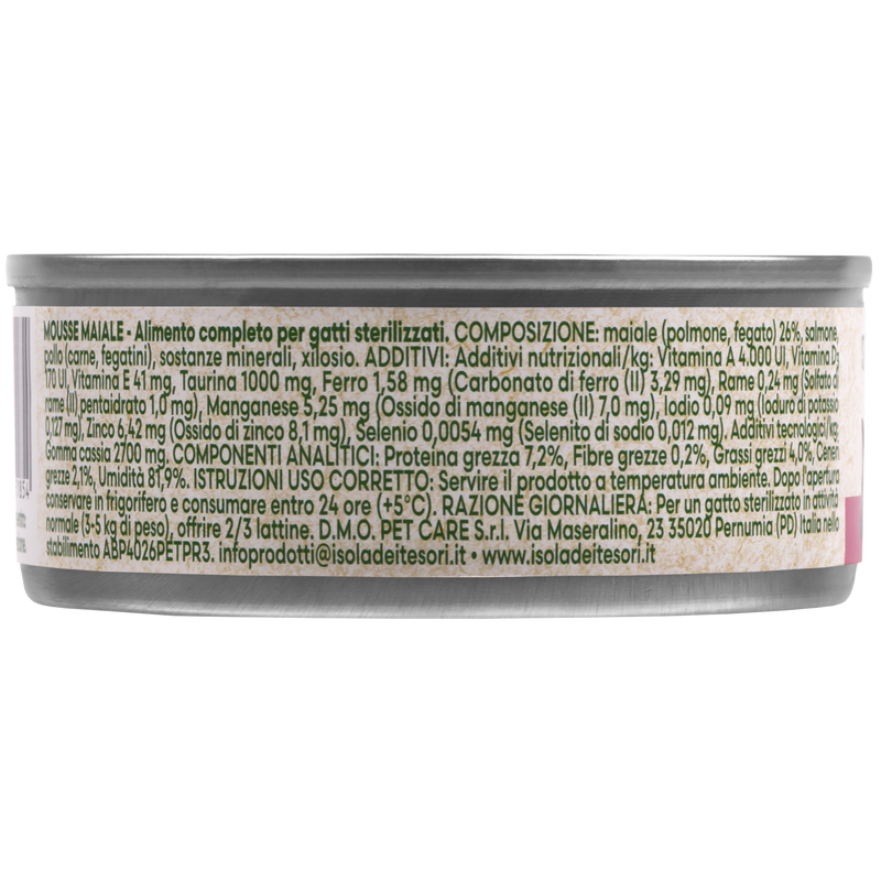Naturalpet Cat Sterilised Mousse al maiale 85gr