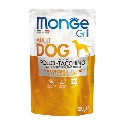 Monge Grill Dog Adult Bocconcini Ricco in Pollo e Tacchino 100 gr