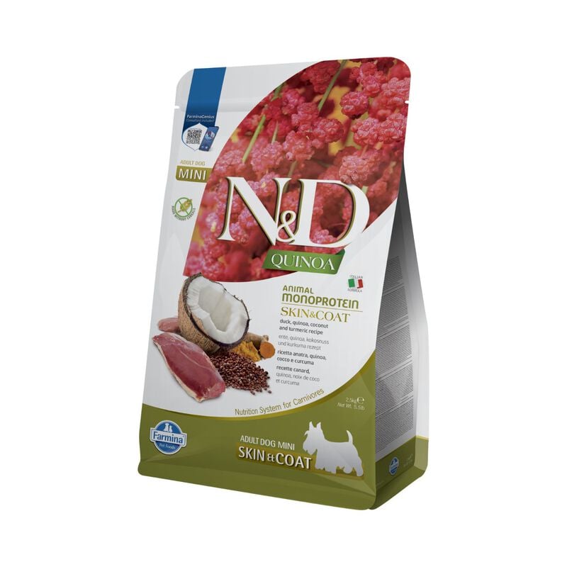 N&D Farmina Quinoa Skin & Coat Dog Mini con Anatra 2,5 kg