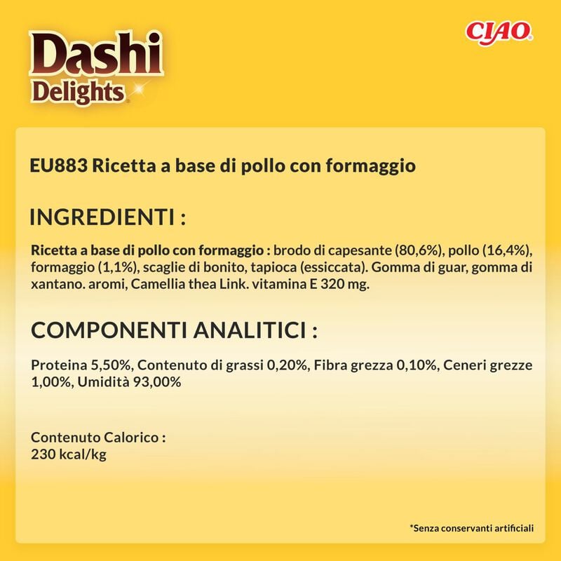 Ciao Dashi Delights Silky Broth Brodo Dashi con straccetti di Pollo e Formaggio 40 gr