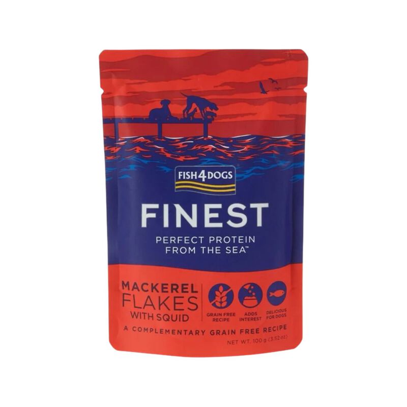 Fish4Dogs Finest Fiocchi di Sgombro con Calamari 100 gr