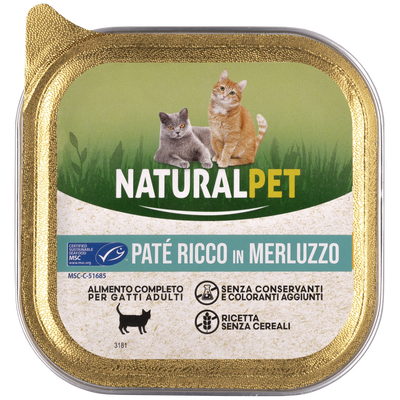 Nauralpet Cat Pat&eacute; ricco in Merluzzo 100 gr