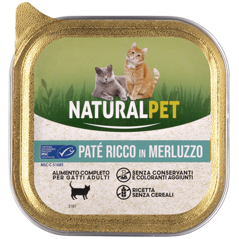 Nauralpet Cat Pat&eacute; ricco in Merluzzo 100 gr