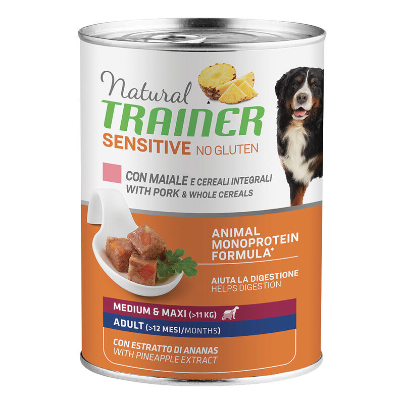 Natural Trainer Sensitive Dog Medium&Maxi Adult No Gluten con Maiale 400 gr