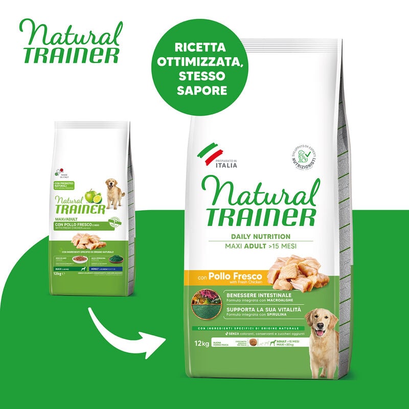 Natural Trainer Daily Nutrition Dog Maxi Adult con Pollo Fresco 12 kg