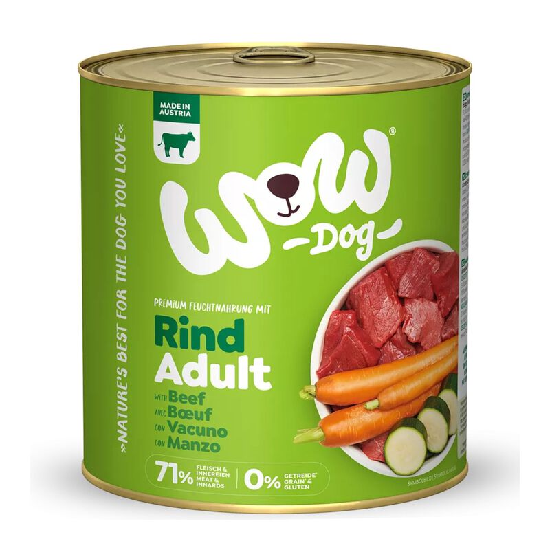Wow Dog Adult Manzo con Carote e Zucchine 800 gr