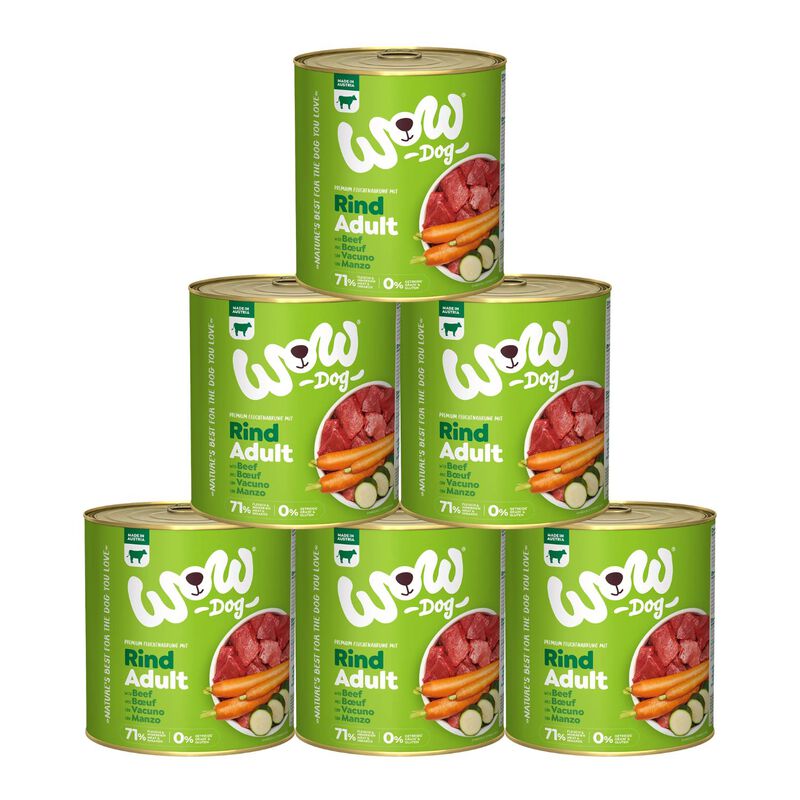 Wow Dog Adult Manzo con Carote e Zucchine 800 gr