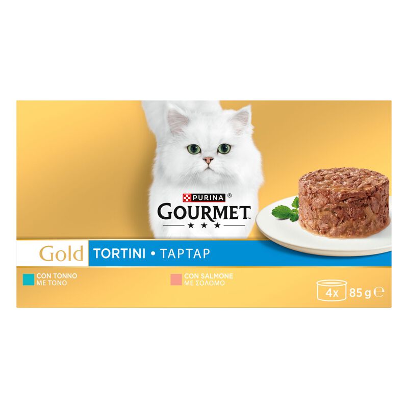 Gourmet Gold Cat Multipack con Tortini al Salmone e Tonno 4pz x 85 gr