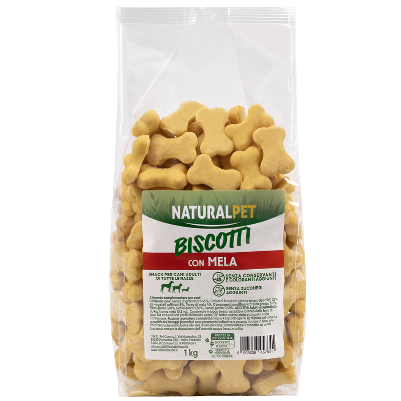 Naturalpet Dog Adult Snack biscotti con mela 1kg