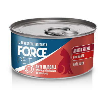 Forcepet Cat Adult Steril Hairball soft pat&egrave; con manzo 85gr