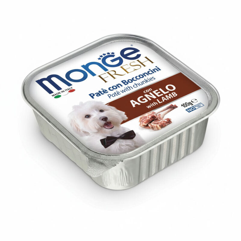 Monge Fresh per cani adulti Pat&eacute; con Bocconcini di Agnello 100 gr