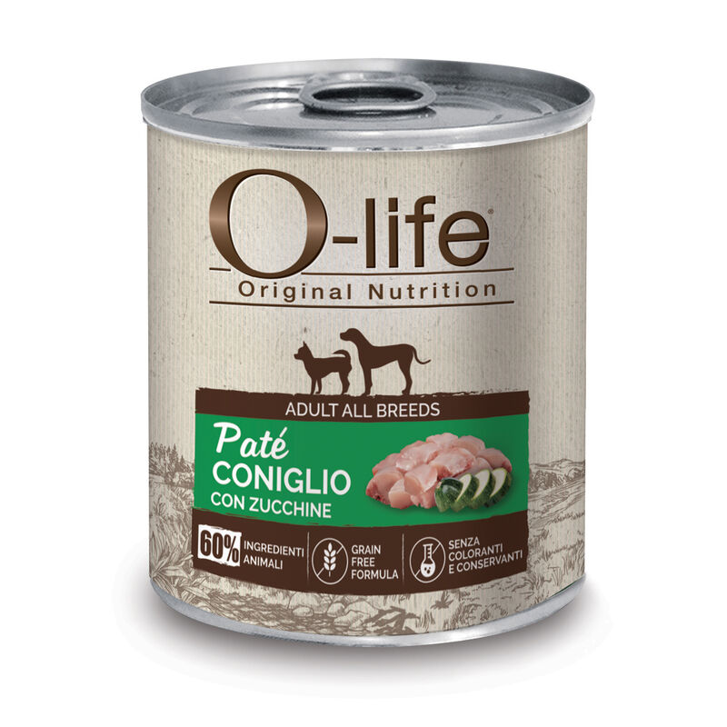 O-life Adult All Breeds Pat&eacute; Coniglio con Zucchine 400g