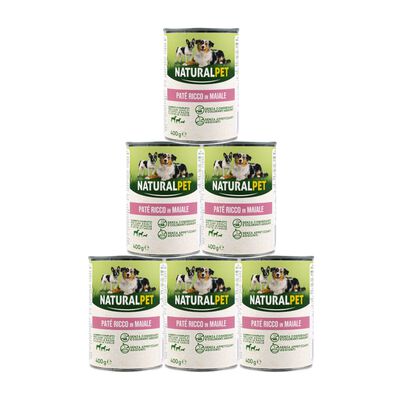 Naturalpet Dog Adult Pat&eacute; ricco in Maiale 400 gr