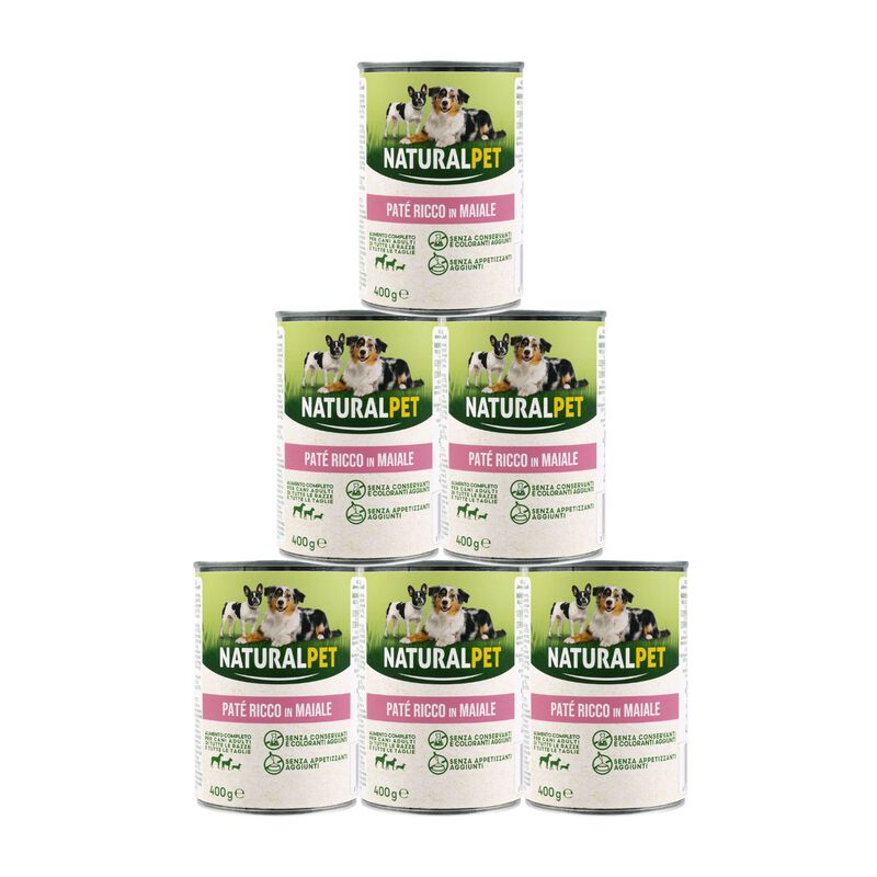 Naturalpet Dog Adult Pat&eacute; ricco in Maiale 400 gr
