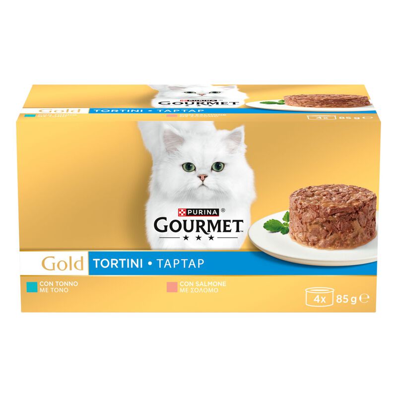 Gourmet Gold Cat Multipack con Tortini al Salmone e Tonno 4pz x 85 gr