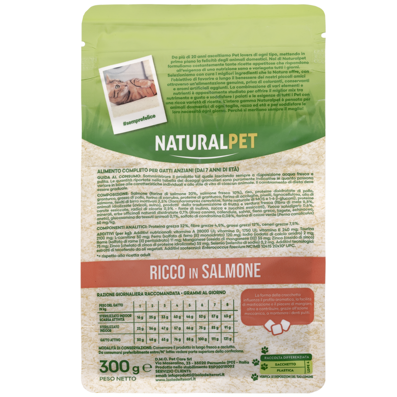 Naturalpet Cat Senior ricco in Salmone 300 gr