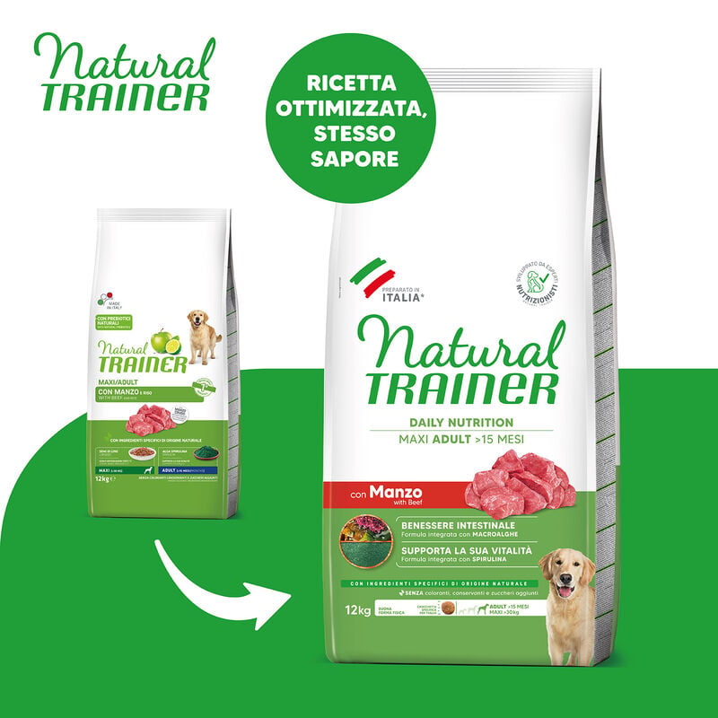 Natural Trainer Daily Nutrition Dog Maxi Adult con Manzo 12 kg