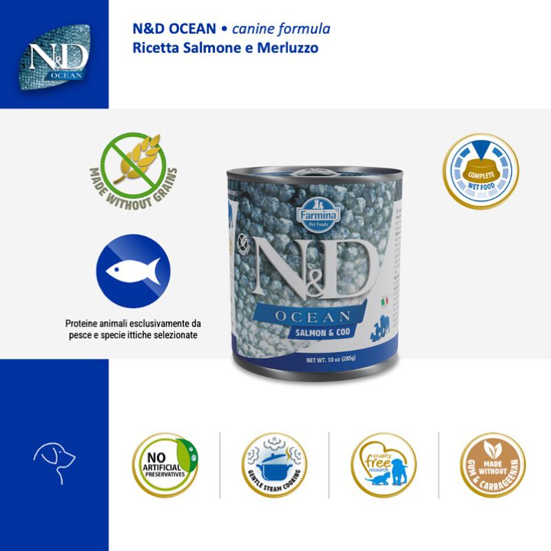 Farmina N&D Ocean Dog Adult Salmone e Merluzzo 285 gr