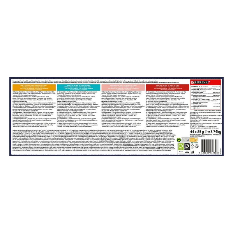 Felix Le Ghiottonerie Cat Adult con Pollo Manzo Salmone e Tonno 44 x 85 gr