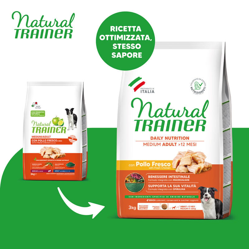 Natural Trainer Daily Nutrition Dog Adult Medium con Pollo fresco 3 kg