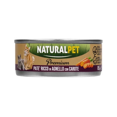 Naturalpet Premium Cat Adult Pat&eacute; ricco in Agnello con carote 85gr
