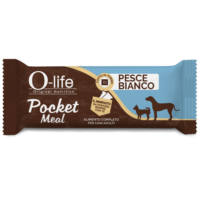 O-life Dog Adult Snack Barrette Pocket Meal Pesce bianco 35gr