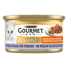 Gourmet Gold Cat Adult Dadini in Salsa con Vitello e Verdure 85 gr