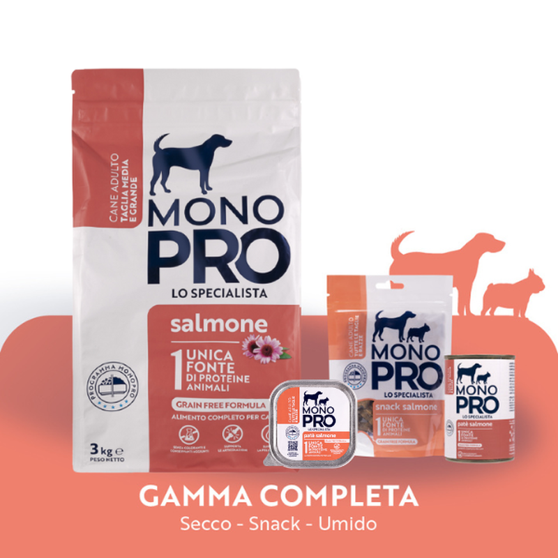 Monopro Dog Adult Medium&Large Grain Free Salmone 3 Kg