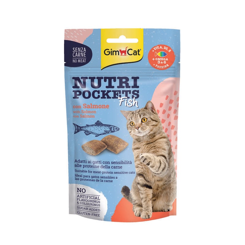 Gimcat Nutri Pockets Fish con Salmone 60 gr