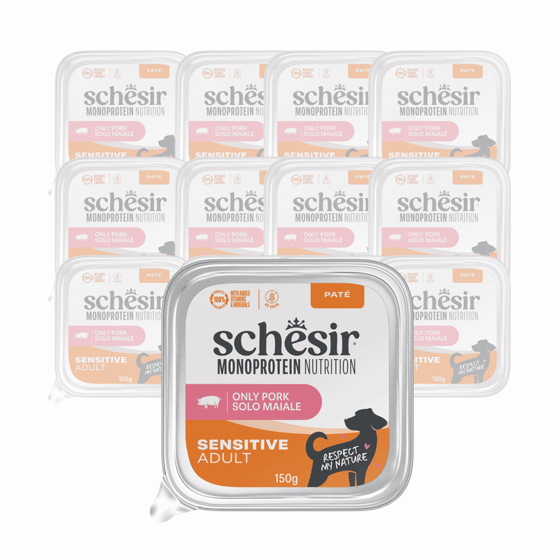 Schesir Monoprotein Dog Adult Sensitive pat&eacute; maiale 150gr