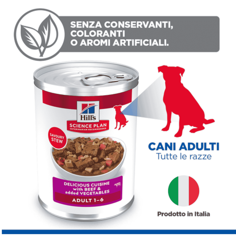 Hill's Science Plan Spezzatino per Cani Adulti con Manzo e verdure 363gr