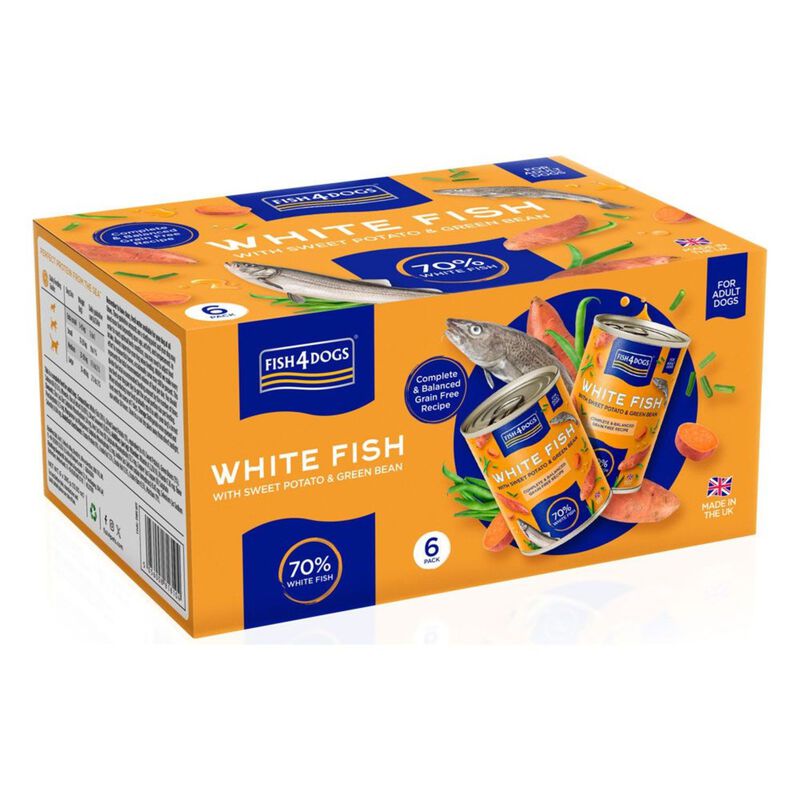 Fish4Dogs Finest Pesce bianco, patate dolci e piselli 395 gr