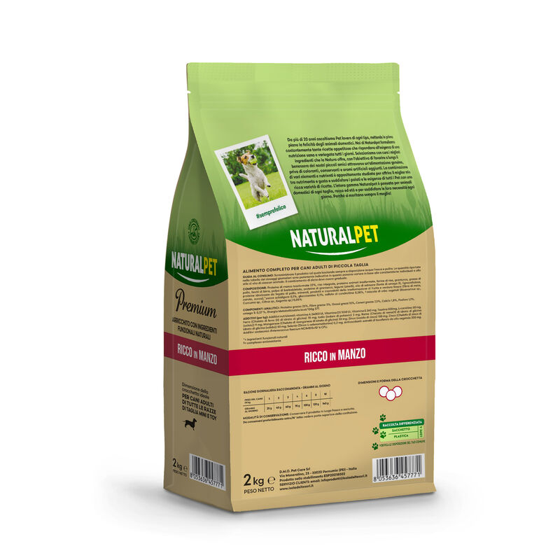 Naturalpet Premium Dog Adult Mini al Manzo 2 kg