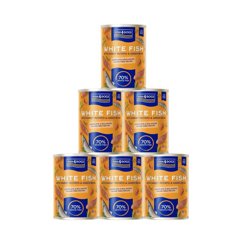 Fish4Dogs Finest Pesce bianco, patate dolci e piselli 395 gr