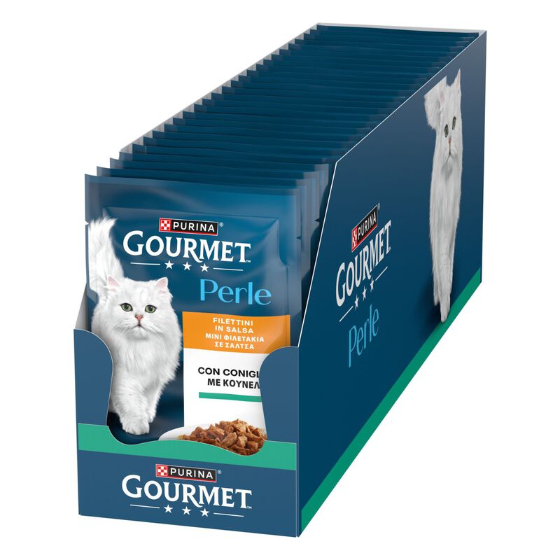 Gourmet Perle Cat Adult Filettini in Salsa con Coniglio 85 gr