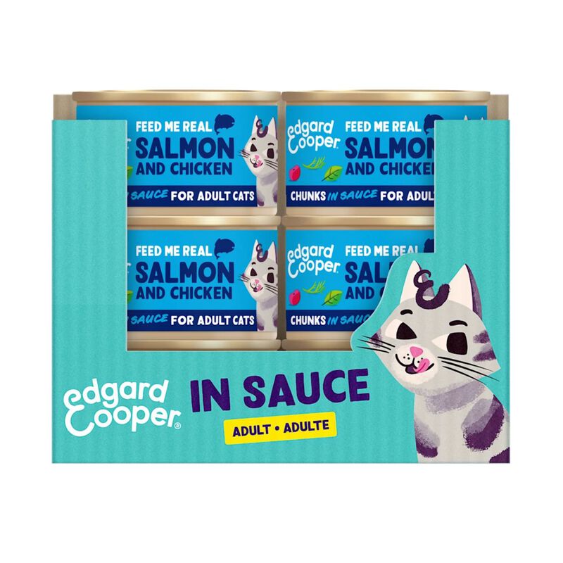 Edgard & Cooper Cat Adult Bocconcini in Salsa Salmone e Pollo 85 gr