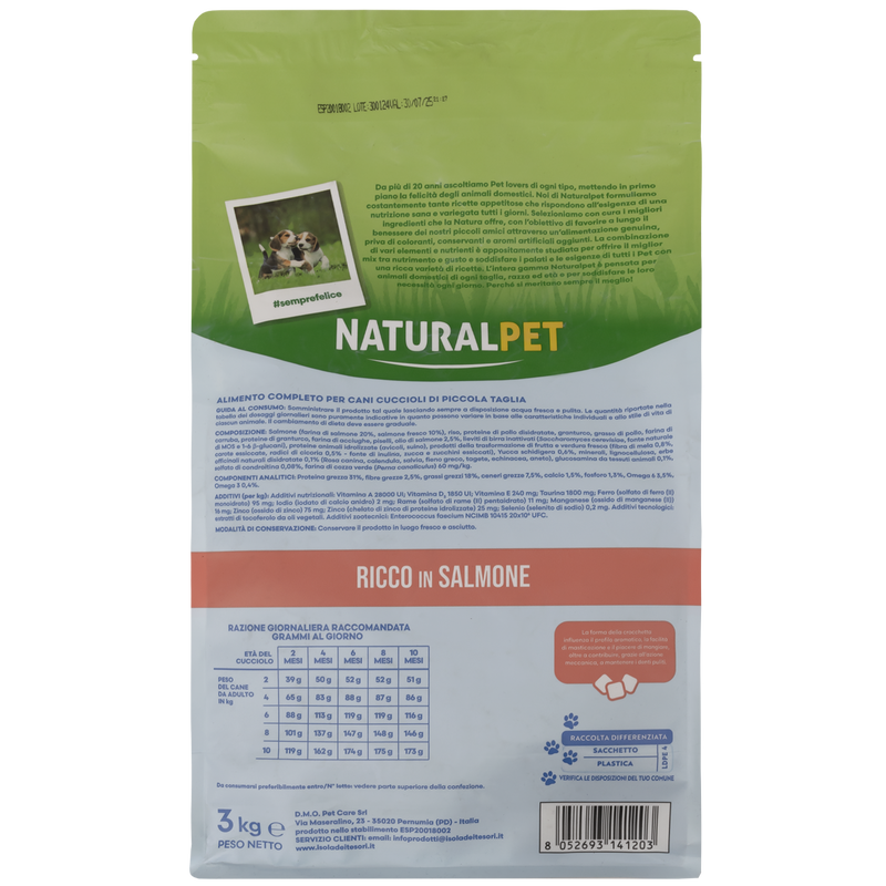 Naturalpet Prime Orme Puppy Mini ricco in Salmone 3kg
