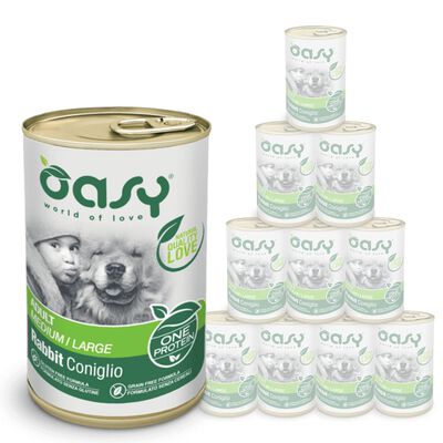 Oasy Dog Adult Medium Large One Protein Coniglio Lattina 400 gr
