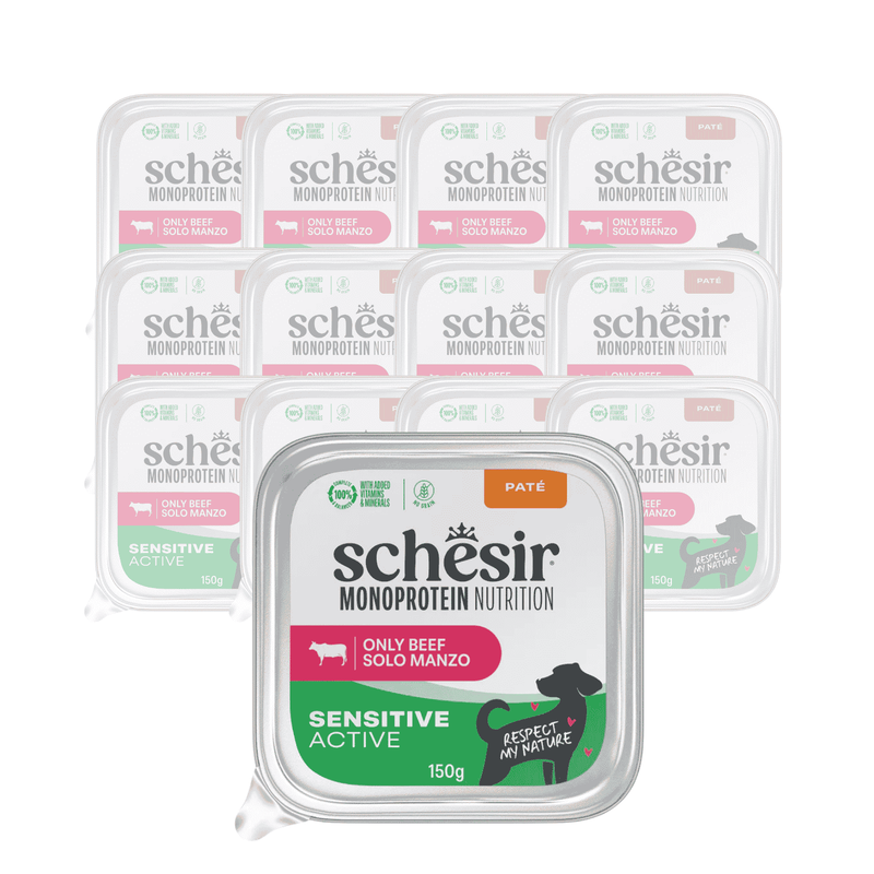 Schesir Monoprotein Dog Adult Sensitive Active pat&eacute; manzo 150gr