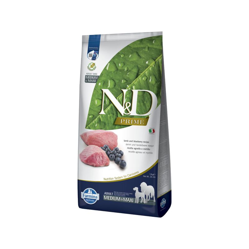 N&D Farmina Prime Dog Adult Medium & Maxi Agnello & Mirtillo 12 kg