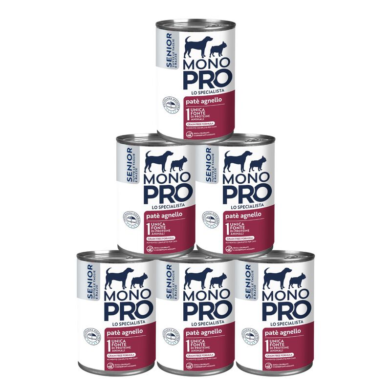 Monopro Dog Senior Pat&eacute; di Agnello 400gr