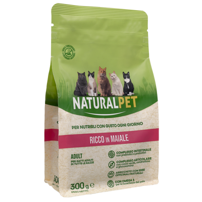 Naturalpet Cat Adult ricco in Maiale 300gr