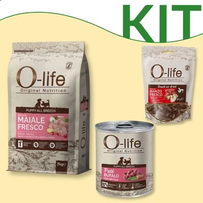 Kit Alimentazione O-Life dog adult secco + umido + snack