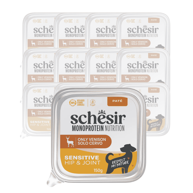 Schesir Monoprotein Dog Adult Sensitive Hip&Joint pat&eacute; cervo 150gr