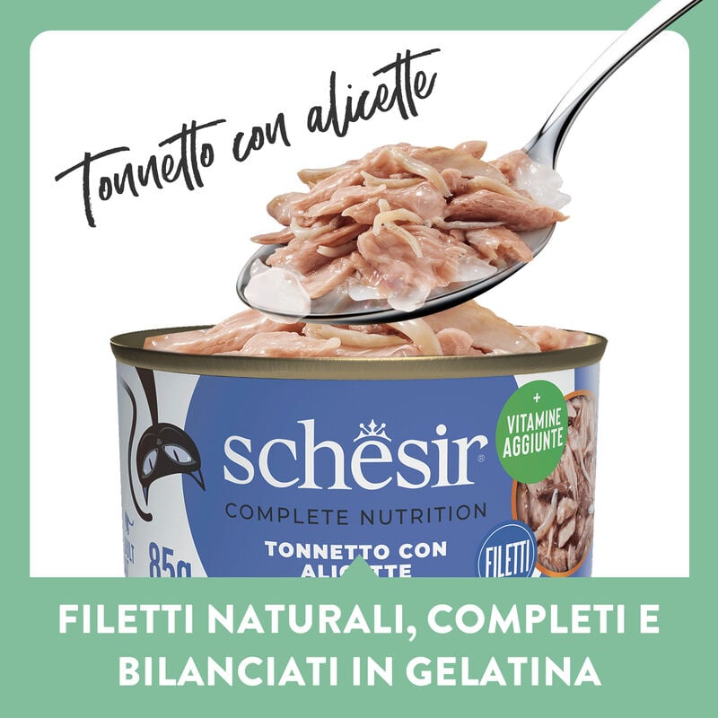 Schesir Cat Adult Tonnetto con alicette jelly 85g