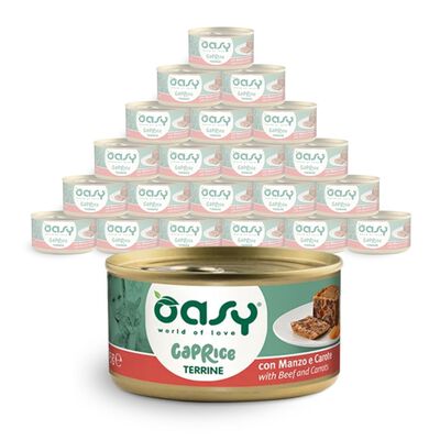 Oasy Caprice Cat Adult Terrina con Manzo e Carote 85 gr